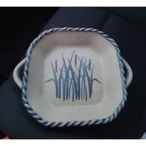 BEACHCOMBER Handcrafted Labaire Pottery Stoneware Square Baking Dish Signed